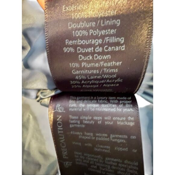 Mackage down hooded long puffer coat 2 in 1 vest sz medium women’s blue cable kn - Picture 5 of 10